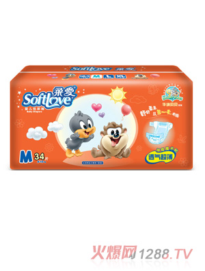 柔愛(ài)華納貝貝超薄紙尿褲M碼34片