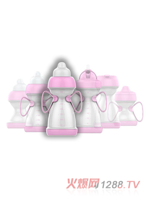 綠糖生活玫瑰色奶瓶330ML