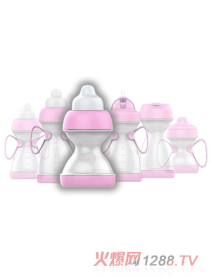 綠糖生活玫瑰色奶瓶180ML