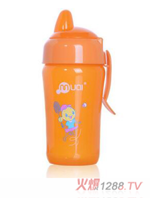 母愛活力寶寶運動鴨嘴學(xué)飲杯300ml 橘黃