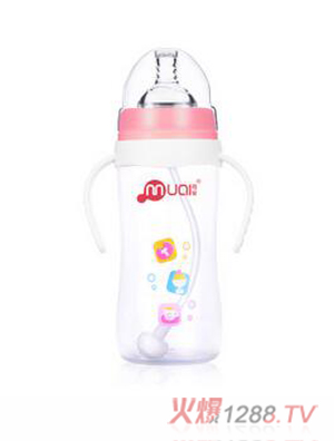 母愛(ài)寬口徑PP自動(dòng)奶瓶240ml紅