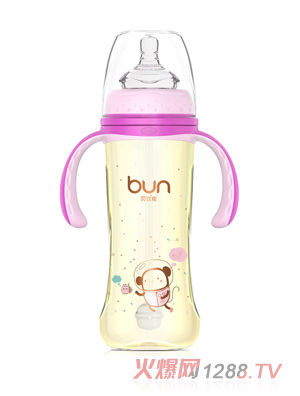 貝優(yōu)能暢飲型帶柄自動(dòng)寬口PPSU奶瓶300ml