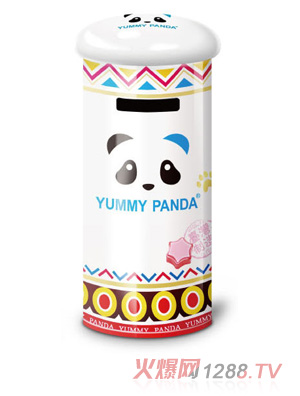 雅米熊貓原裝進口柑梅糖零錢罐90g