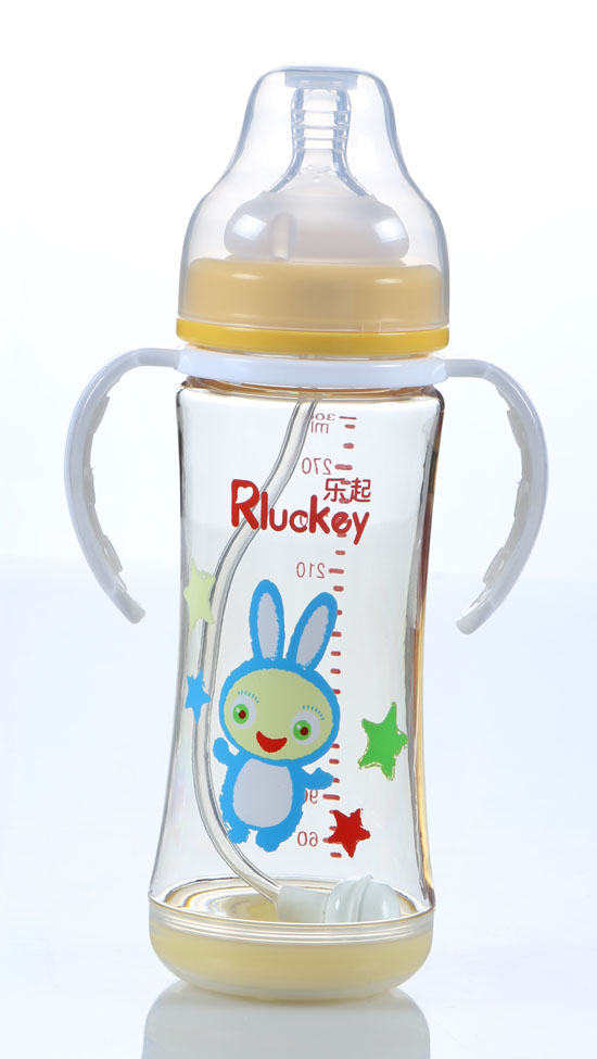 樂起PPSU寬口徑奶瓶300ml黃色