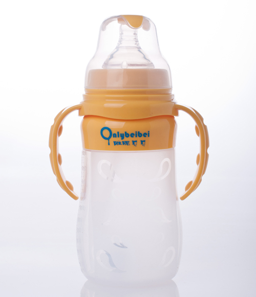 唯昵貝貝寬口硅膠奶瓶300ml棕色