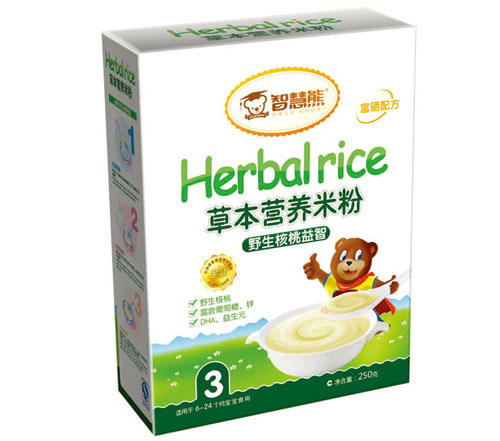 智慧熊野生核桃益智草本營養(yǎng)米粉3段盒裝
